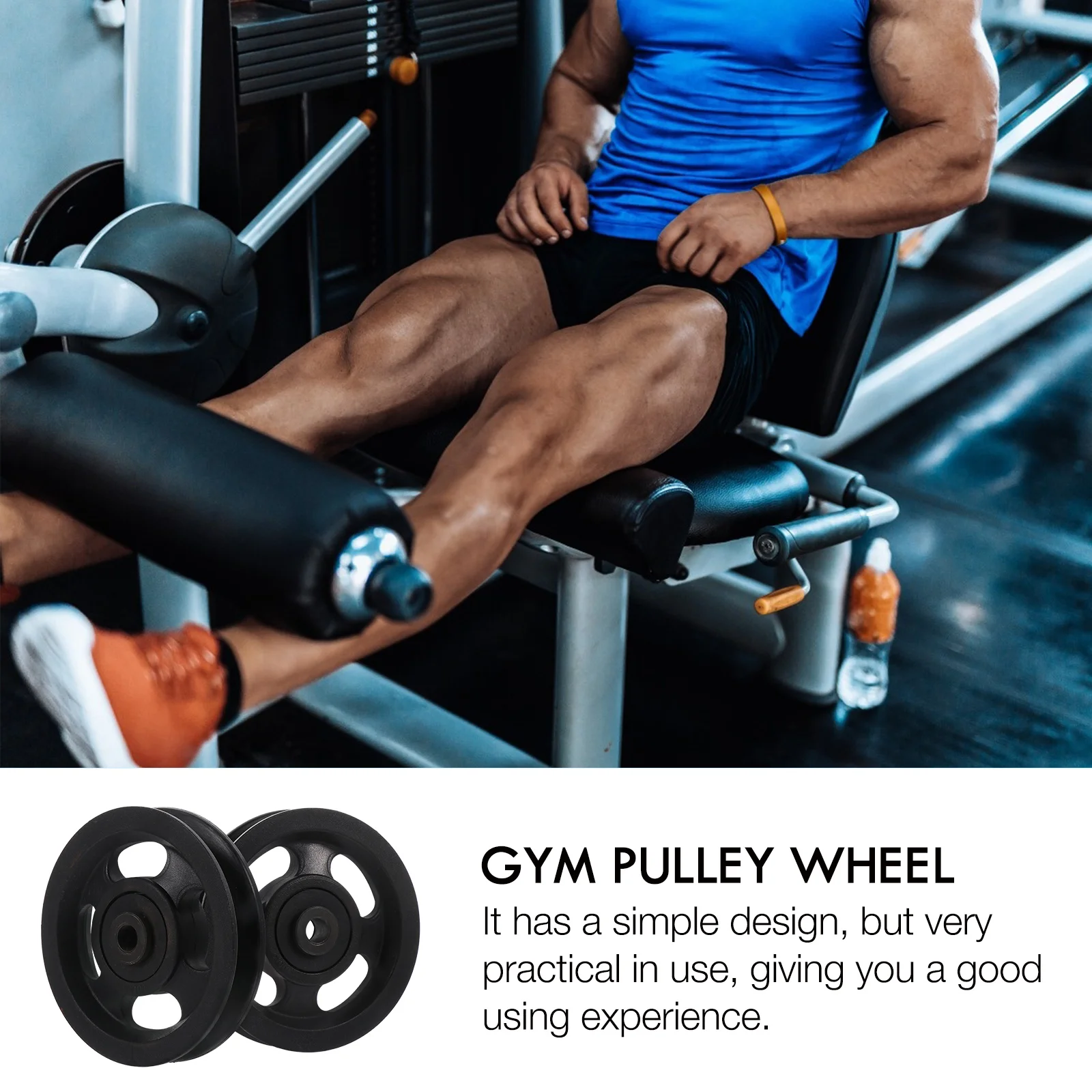 

2Pcs Heavy Duty Iron Core Pulley Wheel 100Mm X 25Mm Black Oxidation Resistant Fitness Machine Part Smooth Operation Gym
