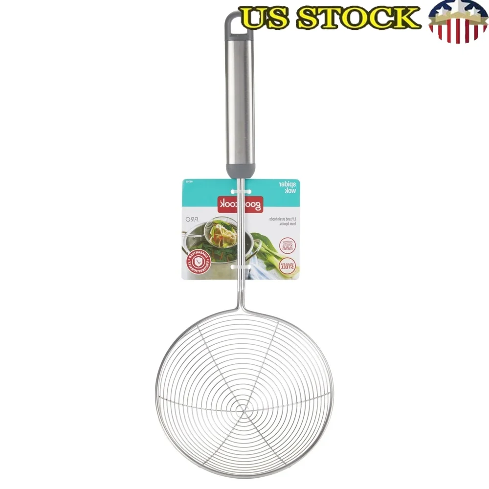 

Фильтр Wok из нержавеющей стали Pro Spider длиной 13,5 дюйма с корзиной 5,5 дюйма, инструмент для приготовления жарки, кипячения жареных продуктов