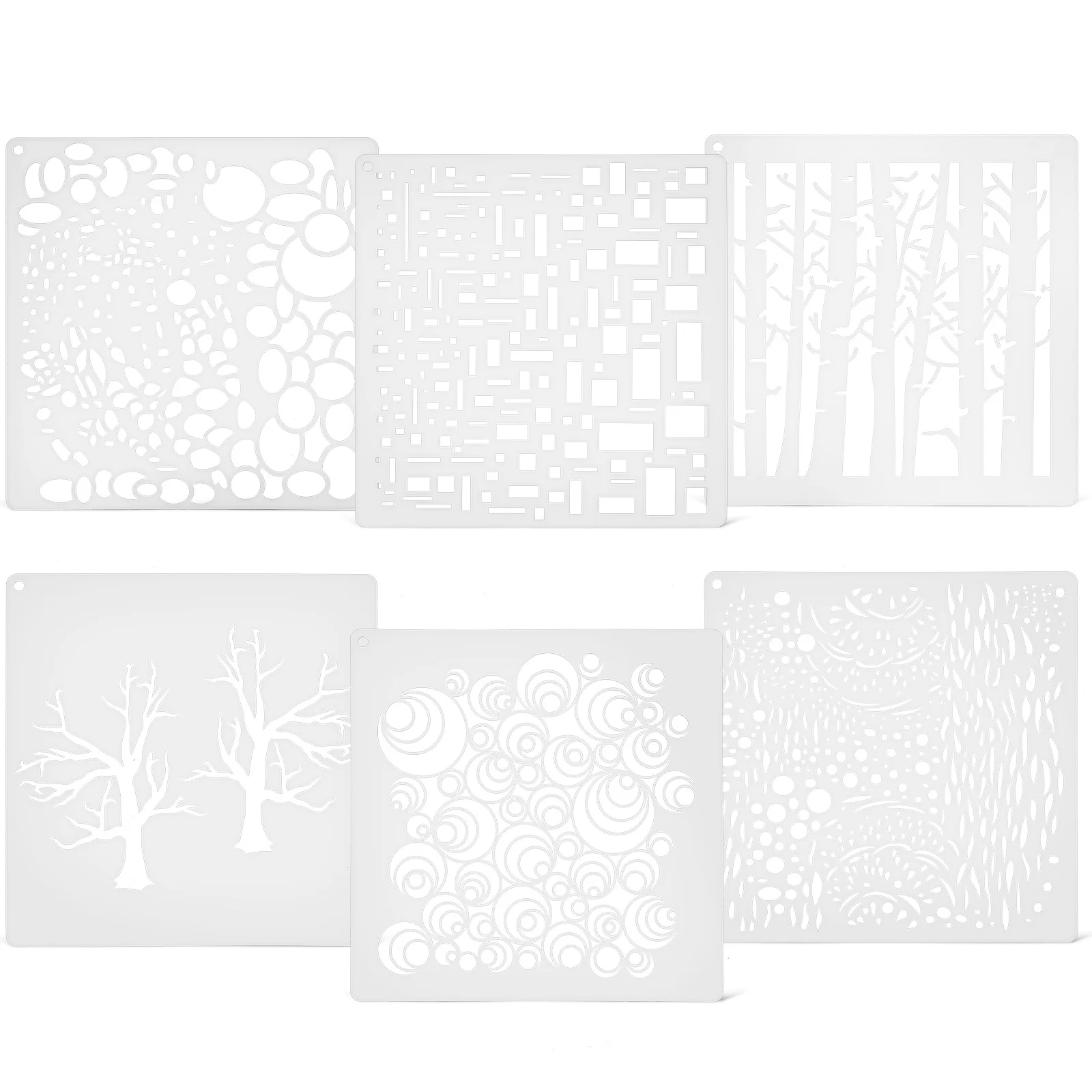 6 قطع من قوالب الرسم الإستنسل للمشروعات اليدوية والحرف الخشبية المخصصة للرسم #5