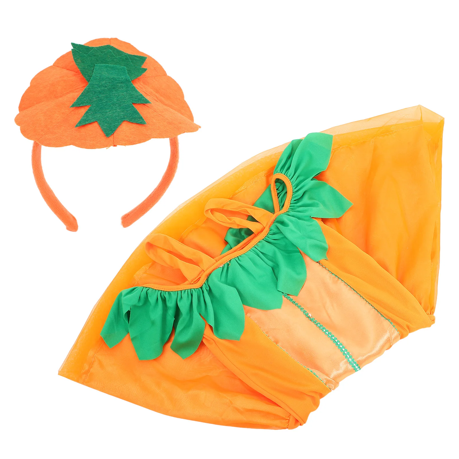 

1 set Pumpkin Dress Hairband Set Halloween Party Costume For Cosplay Festival Masquerade Decor Halloween Props Set