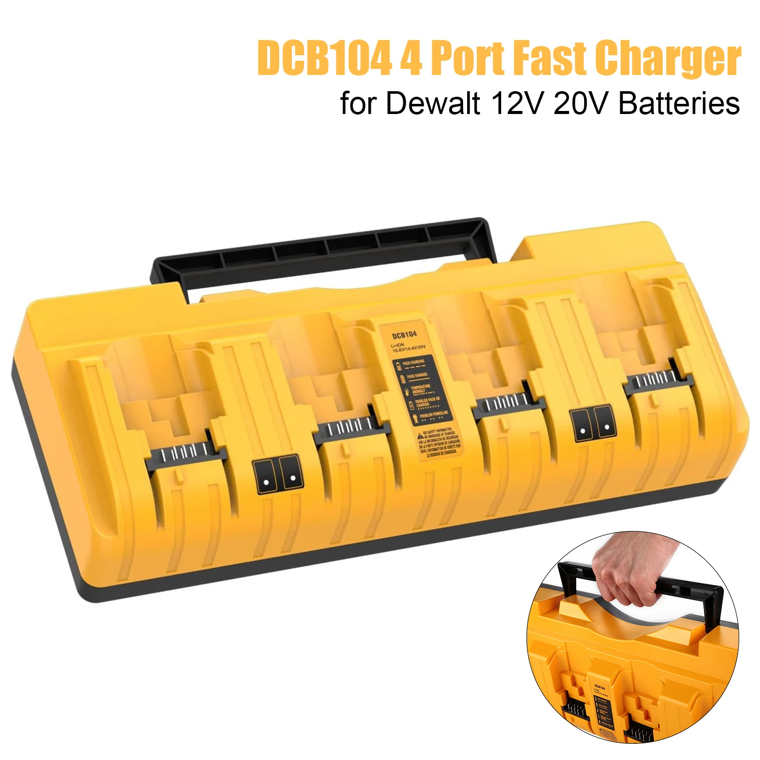 

NEW DCB104 Li-ion Battery Charger 4-Port 3A Current For DeWalt 10.8V 12V 14.4V 18V 20V FlexVolt 20V 60V DCB127 DCB105 DCB118