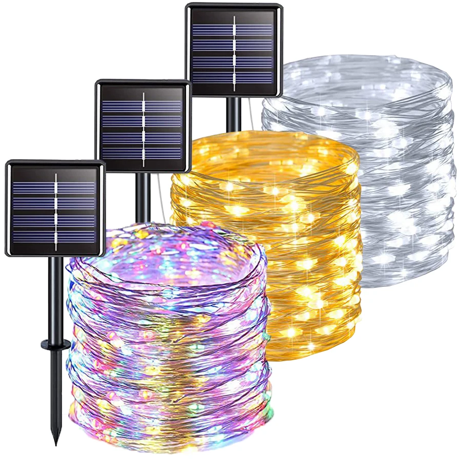 Outdoor Garden Fairy String Light 7m/12m/22m/32m LED Solar Light Led Waterproof Lamp for Christmas Patio Tree Party Decor Lamp