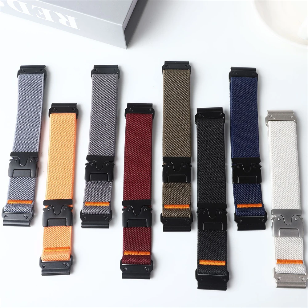 22mm 26mm nylon Strap For Garmin fenix 5 5X 6 6X 7 7X 8 Band sports Quick-release rugged watchband