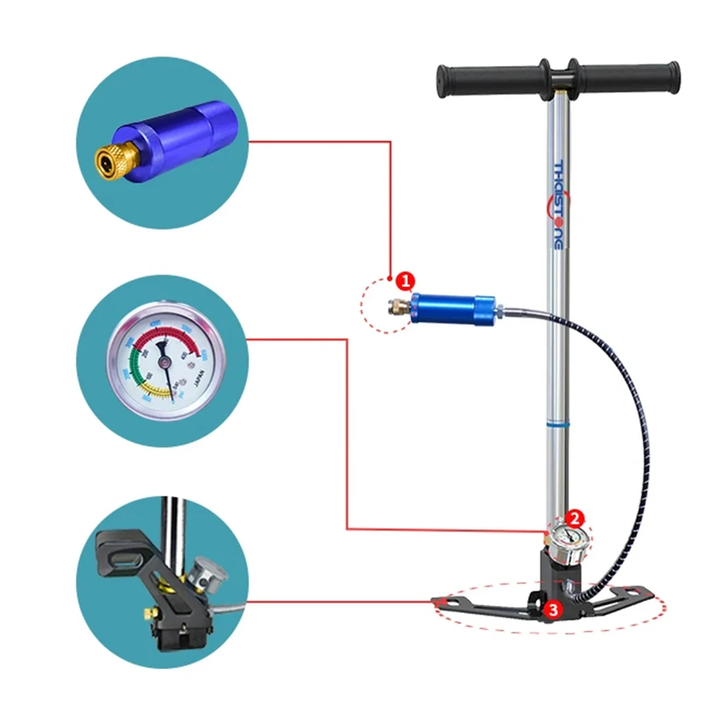 THAISTONE-3-Stage High Pressure Hand Air Pump 3000psi for PCP Airgun And Air Rifle HPATank