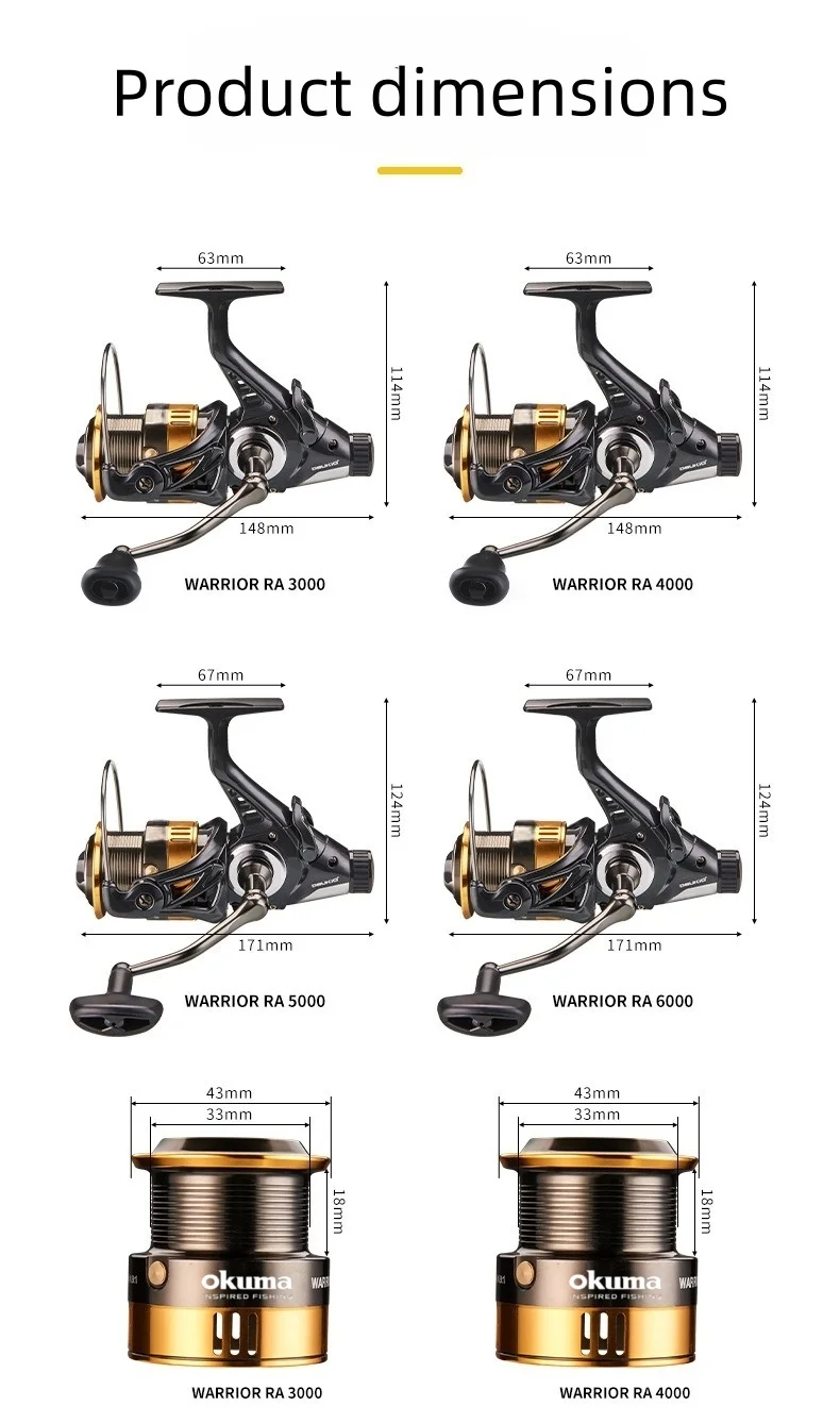 Okudas Neues Vollmetall-Rotationsangelrad mit Flexibler Bedienung und Doppeltem Entladungsdesign – Detail 5