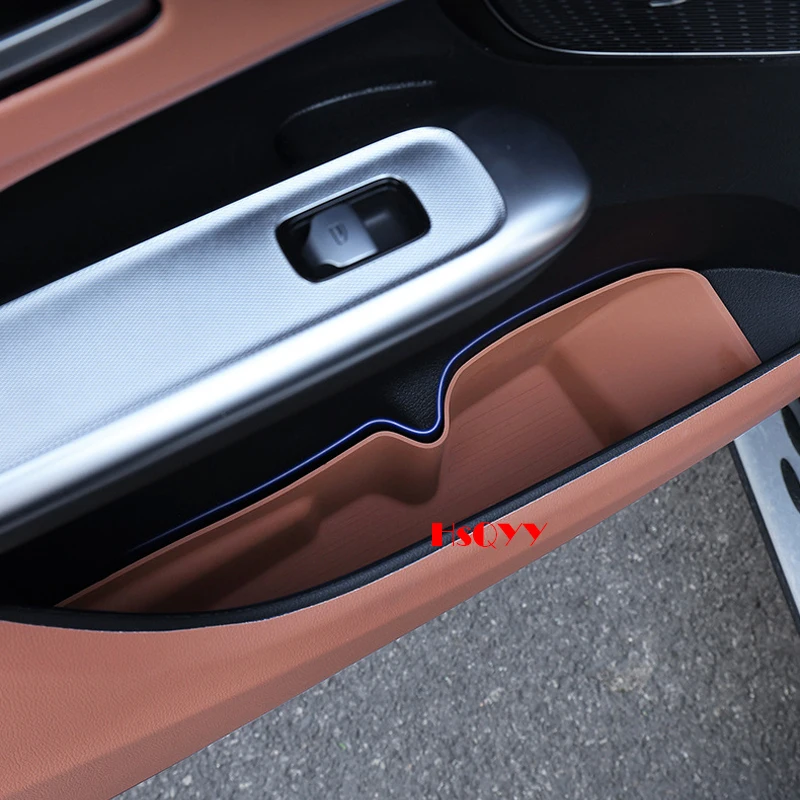 For Mercedes Benz C GLC Class W206 X254 Car Door Storage Box door slot cushion silicone Car Protective Pad Interior Modification