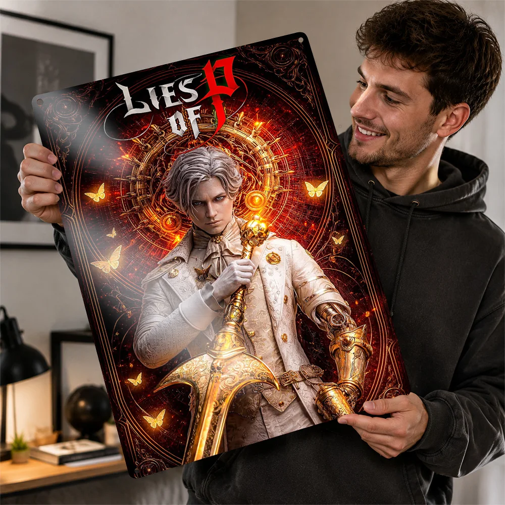 Lies Of P Game Aluminum Poster Personalized Metal Sign Bold Epic Battle Character Wall Art A Distinctive Gift For Console Fans