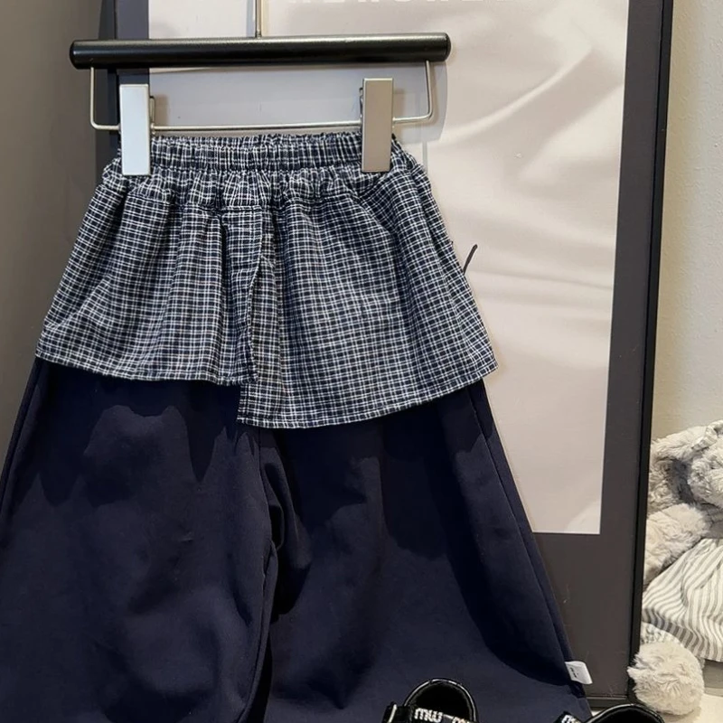 خريف جديد الفتيات ضرطة الستار مستقيم الساق السراويل 2025 ملابس الأطفال الجديدة ، الأطفال الكورية الحلو وباردة بنطال ذو قصة أرجل واسعة #4