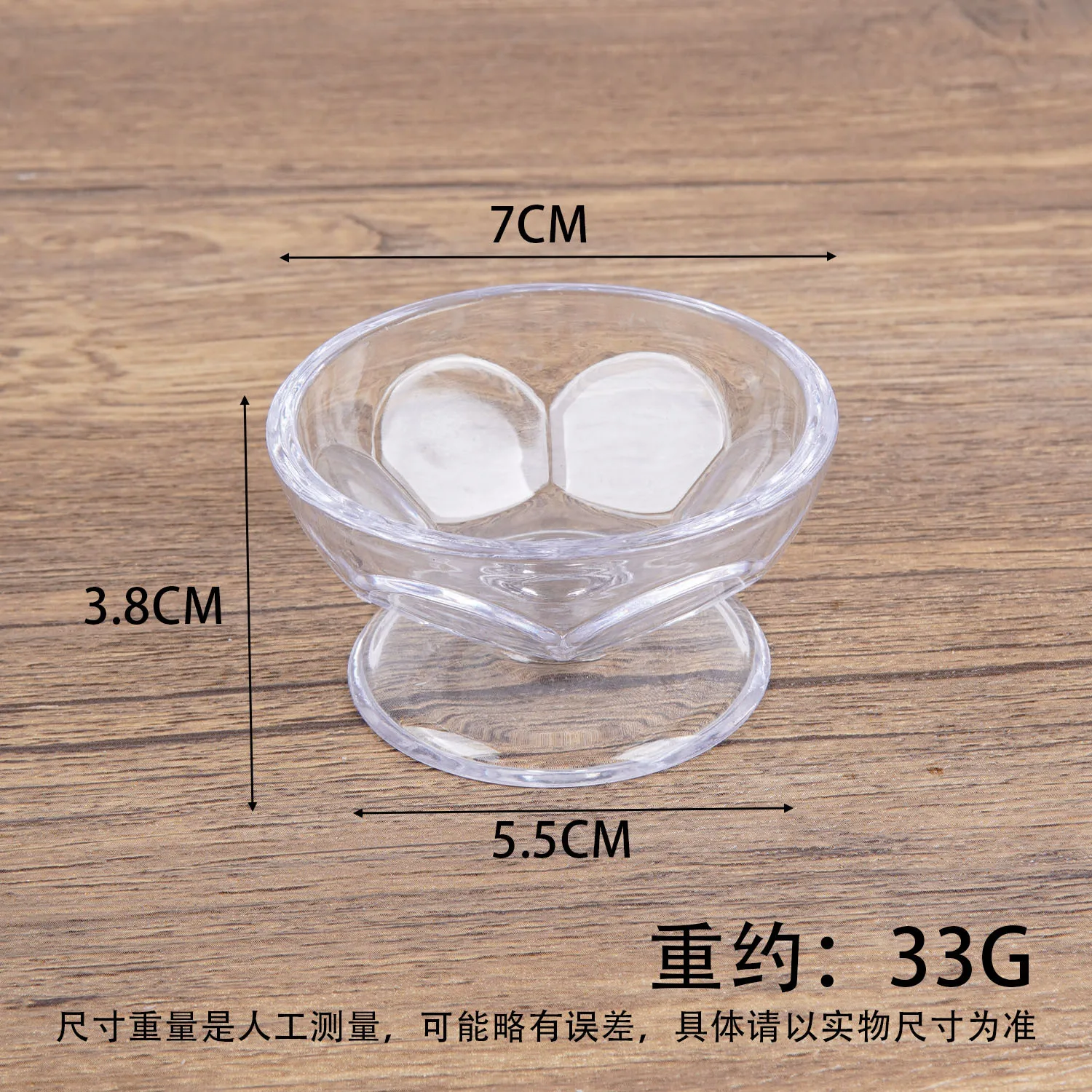 7cm Realistic Large Ice Cup Empty Container Bowl Model Fruit Dessert Bowl Shaved Ice Cup DIY Cream Glue Clay Accessories