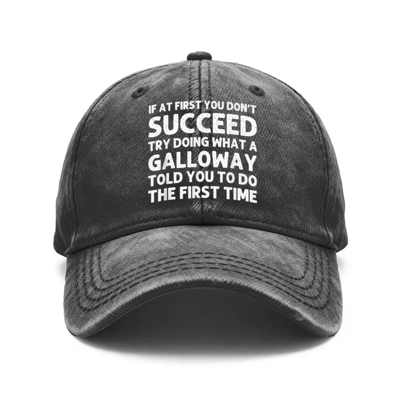 1 Vintage Washed Unisex Baseball Cap, Inspirational Quote Theme, Retro Typography Design Print, Adjustable, Suitable for Outdoor Activities and Casual Wear, Gift for Men and Women