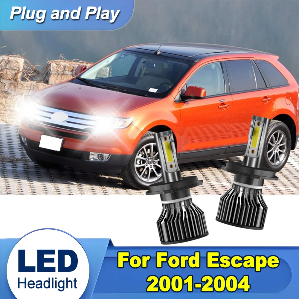 

2PCS H4 High Low Beam LED Headlight 6000K White Super Bright 120W 20000LM For Ford Escape 2001 2002 2003 2004 Canbus Car Light