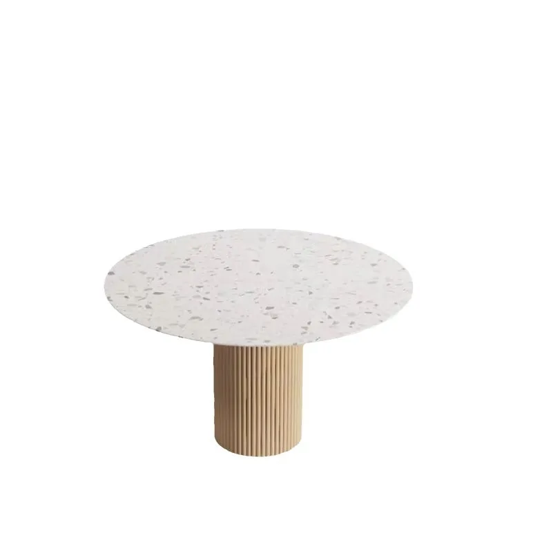 Wabi Sansan wind log color dining table modern simple ins wind small apartment terrazzo dining table