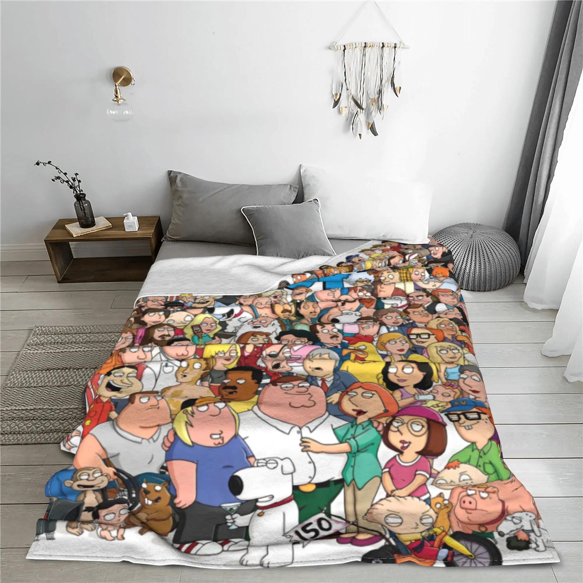 Families Guys Peter Griffin Blanket Fleece Spring Autumn Cartoon Funny TV Multifunction Soft Throw Blankets Office Plush Quilt