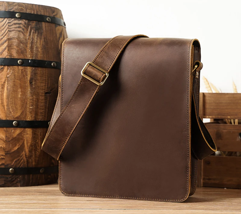 

High Quality Mens Leather Shoulder Bag Real Cowhide Messenger Bags for Man Male Crossbody Bags Simple Design Men Backpack