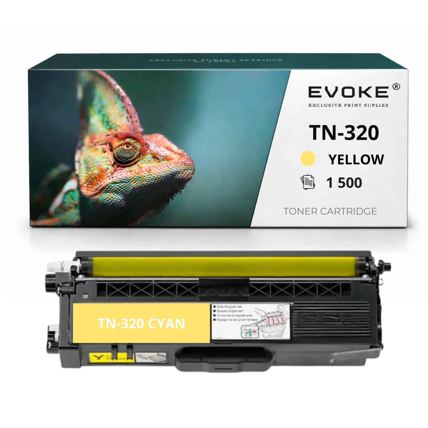 Evoke Compatibele Toner voor Brother Tn320 Tn-320 Geel 1500 Pagina's Mfc-9970Cdw Dcp-9270Cdn Hl-4150Cdn Hl-4140Cn