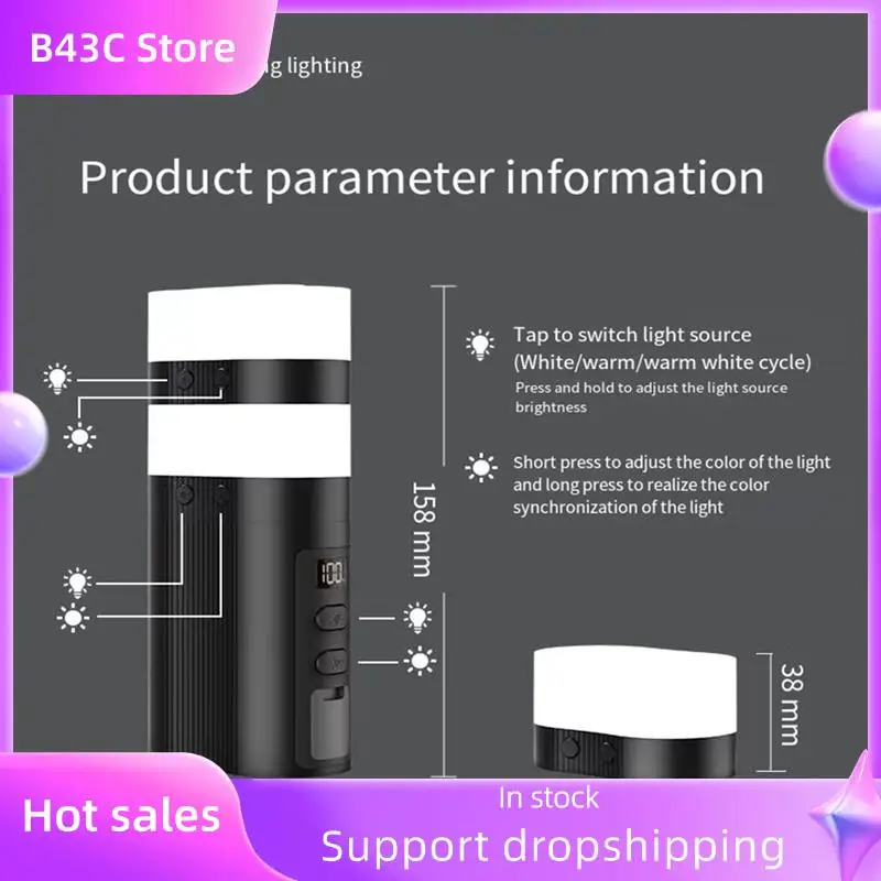 

B14C 2-In-1 Magnetic Camping Light & Power Bank - 6000Mah, RGB Modes, LED Lantern With Display For Outdoor Activities