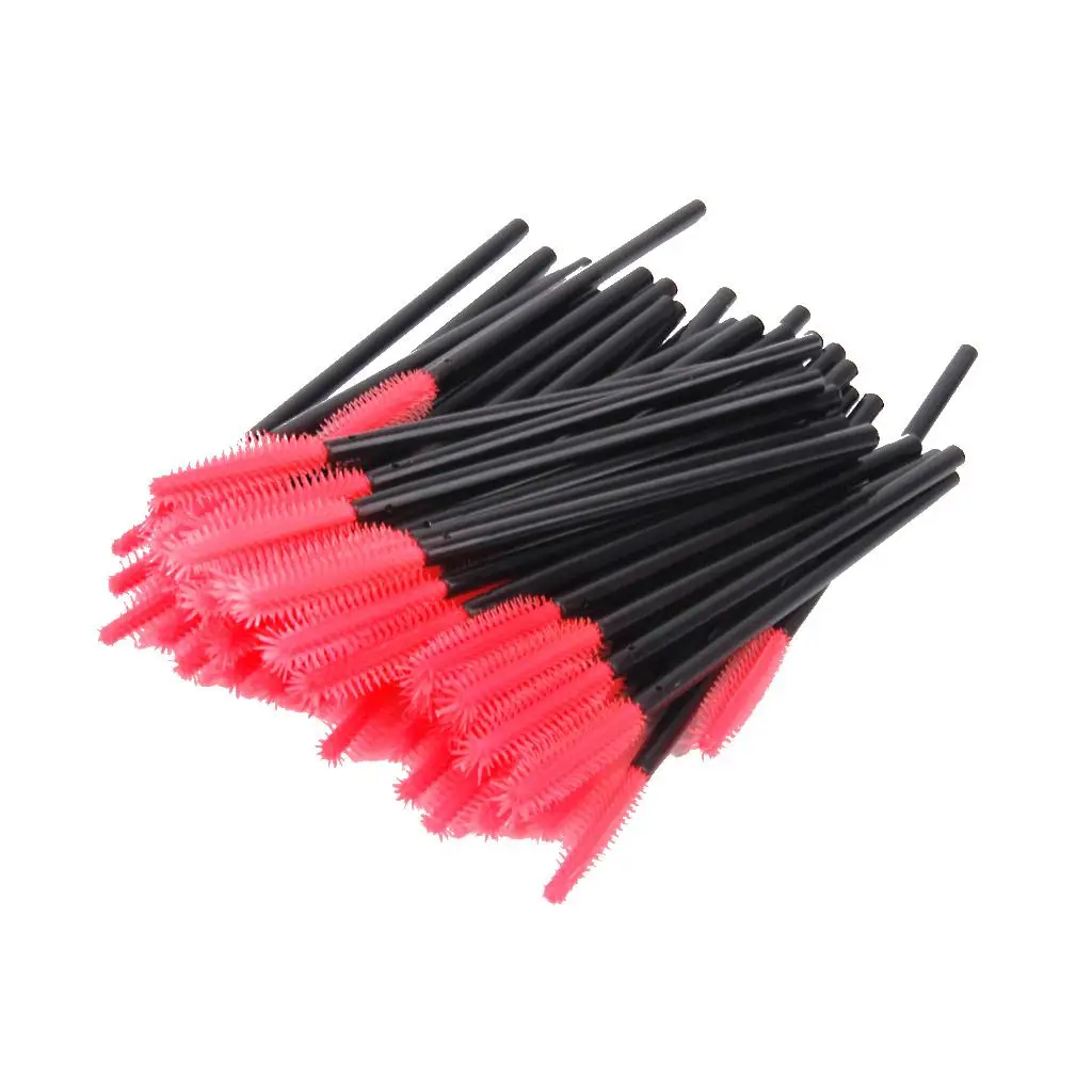 50Pcs Disposable Cosmetic Eyelash Extension Mascara Wands Eyebrow Brushes