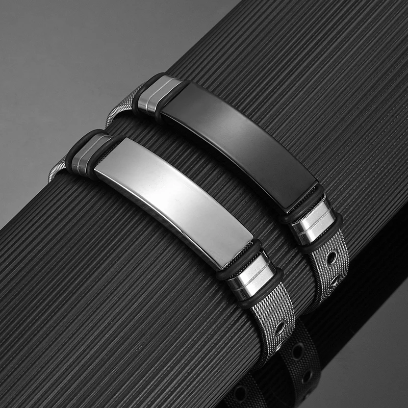 Nextvance Custom name Bracelet For Men Steel Adjusted Personalized Engraved Date for Couple Boy Unisex Cuff Bangle Jewelry Gift
