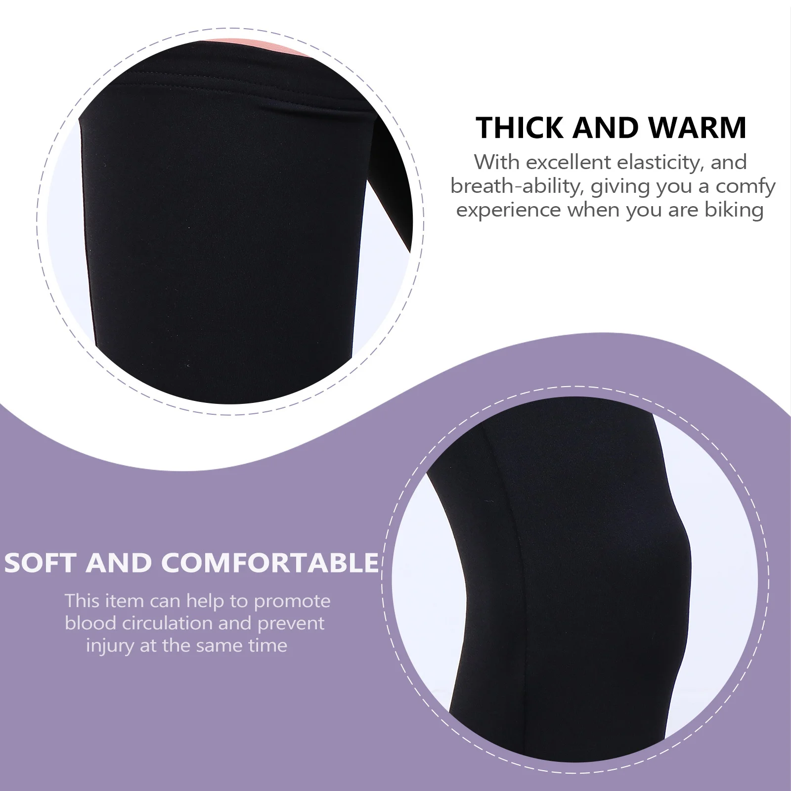 1Pair Cycling Leg Sleeve Thermal Fleeced Windproof Shell for Sports Running Winter Protection Cycling Leg Warmer