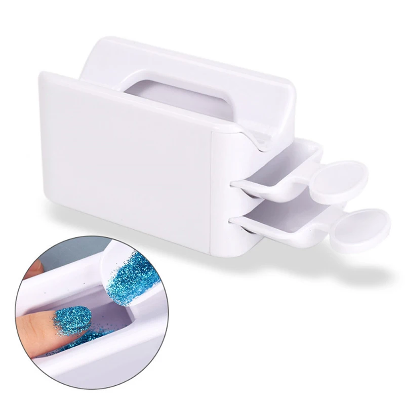 O pó do mergulho que recicla o recipiente do mergulho do prego do caso do sistema da bandeja com colheres, ferramenta portátil do manicure da caixa de armazenamento do pó de mergulho