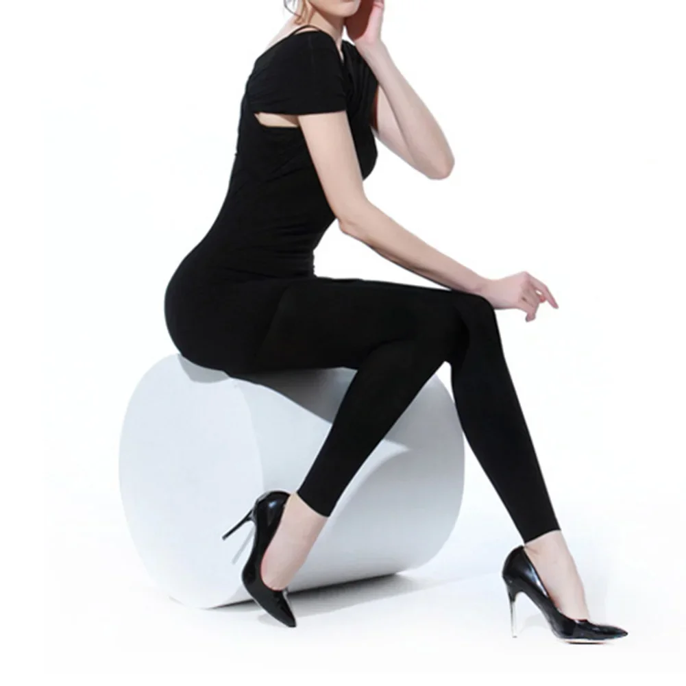 Outono tornozelo comprimento calças 100d veludo anti-gancho leggings mulheres meia-calça pura confortável camisa superior senhoras undershirt novo 2025