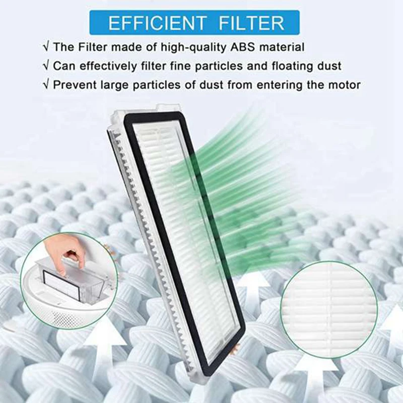 【استيقا لـ Roborock Qrevo S، Qrevo Pro، Qrevo Maxv أجزاء مكنسة الروبوت الأسطوانة الرئيسية فرشاة جانبية فلتر Hepa وسادة ممسحة قماش الغبار