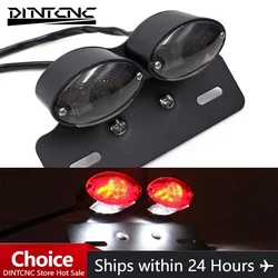 Rear Brake Light Accessories Universal Modified Motorcycle with Steering LED Tail Light License Plate Holder Motorcycle