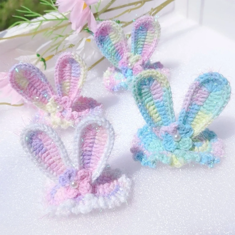 New Knitted Woolen Baby Flower Barrettes Handmade Crochet Cherry Children's Hair Clip Little Girls Baby BB Clip Hair Accessories