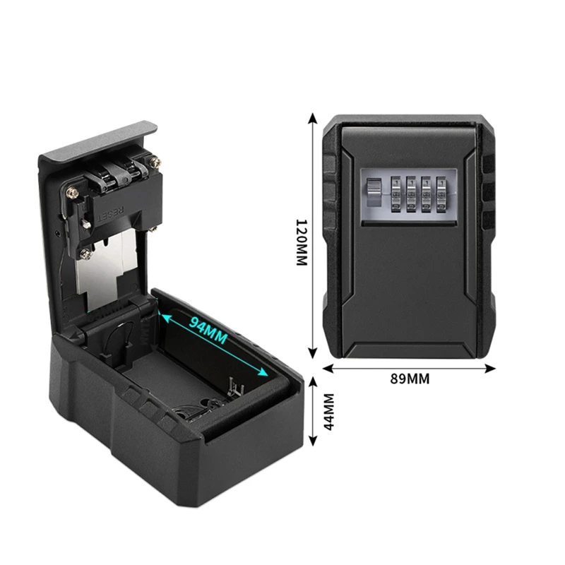 Passwort-Schlüsselkasten aus Metall zur Wandmontage, 4-stellige Passwort-Aufbewahrungsbox, wasserdicht, Diebstahlschutz, sicheres Schloss, Schlüsselkasten mit großer Kapazität