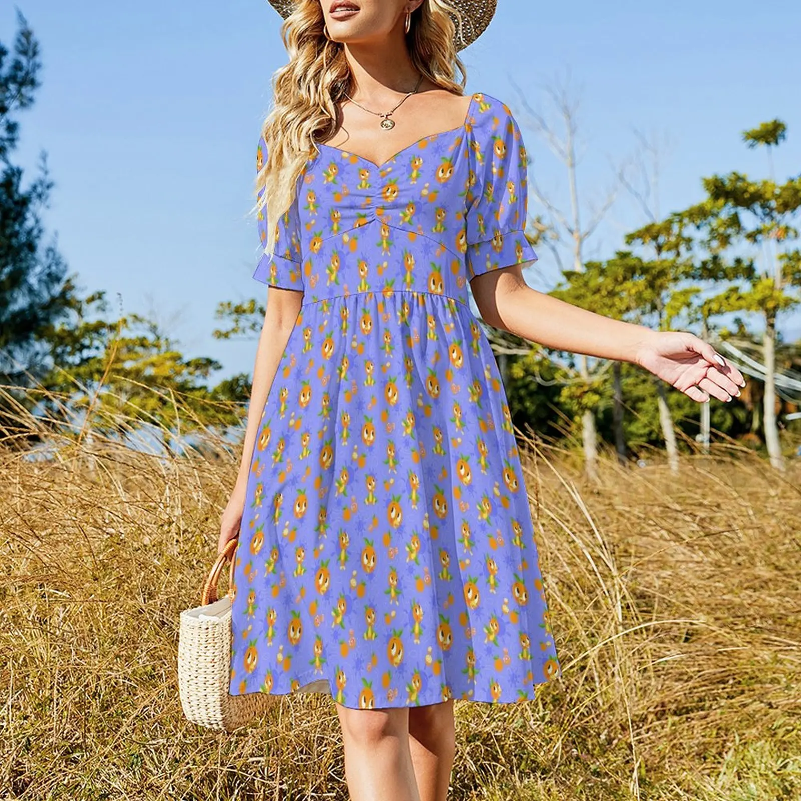 Orange Bird Passholder Logo (periwinkle) Short Sleeved Dress women party dresses Women long dress dresses for womens 2025 Dress