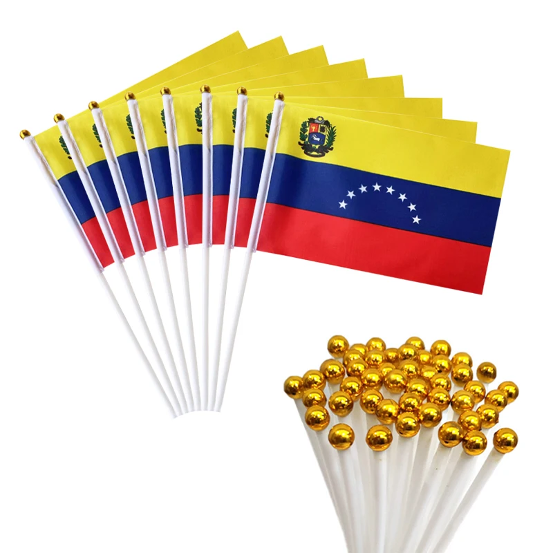 aerlxemrbrae Custom Venezuela Hand Flag 50pcs/lot 14 x 21 cm Double Side Printing Venezuela Hand