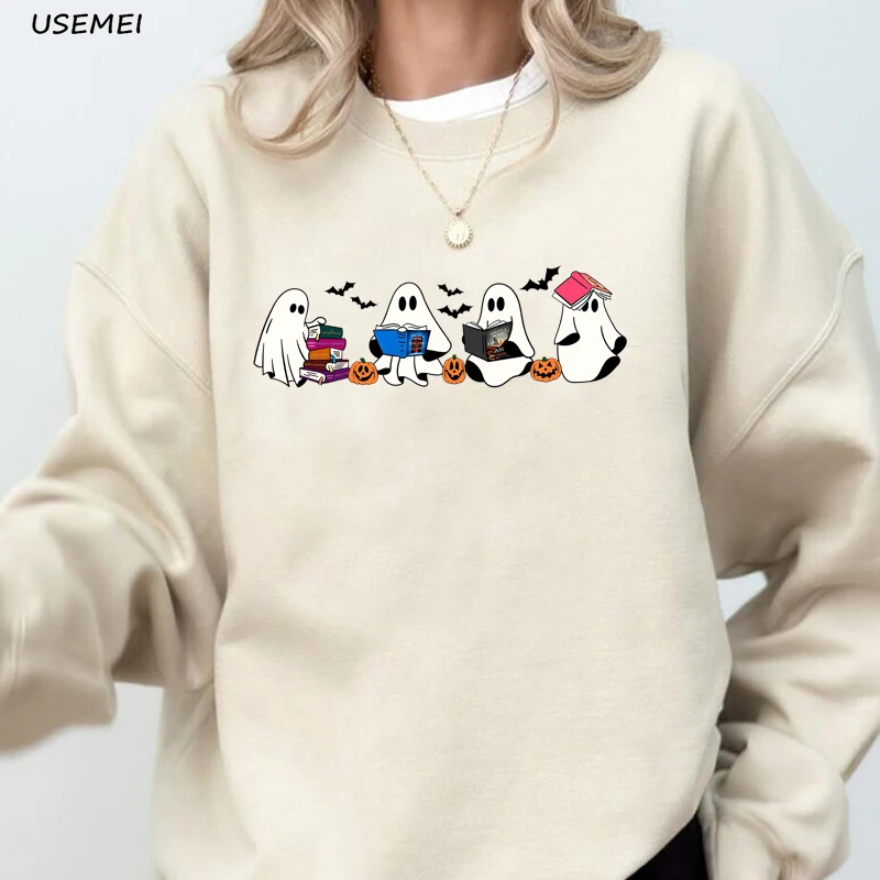 Acotar-Sudadera de manga larga con capucha para mujer, jersey de estilo Harajuku con estampado de Ghost Bookish, trono de cristal, lector de libros