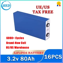 16PCS Solar Energy System 80Ah 3.2V Lithium Lifepo4 rechargeable battery for 12v 24V 48V 100Ah battery Power supply