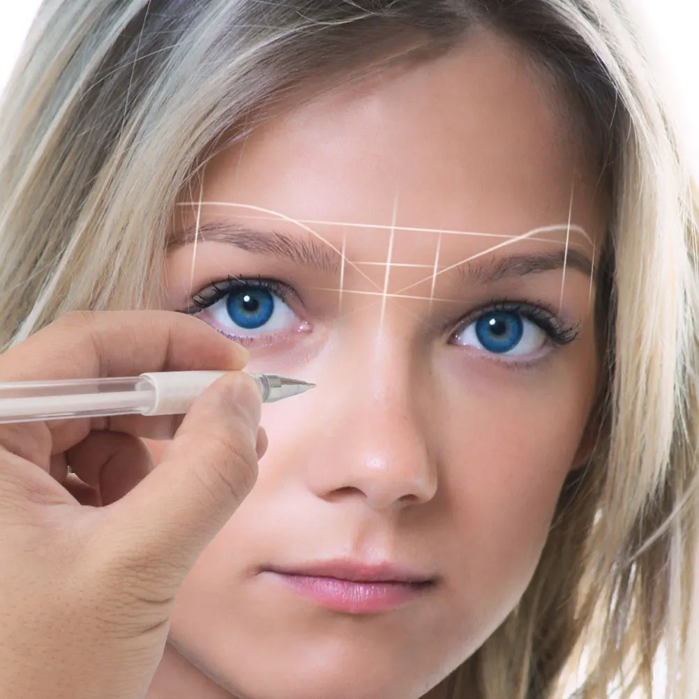 Stylo de beauté étanche, marqueur de sourcils brodé pour le positionnement du tatouage, outil de cartographie de maquillage, stylo de cartographie pour la peau, 1 ensemble