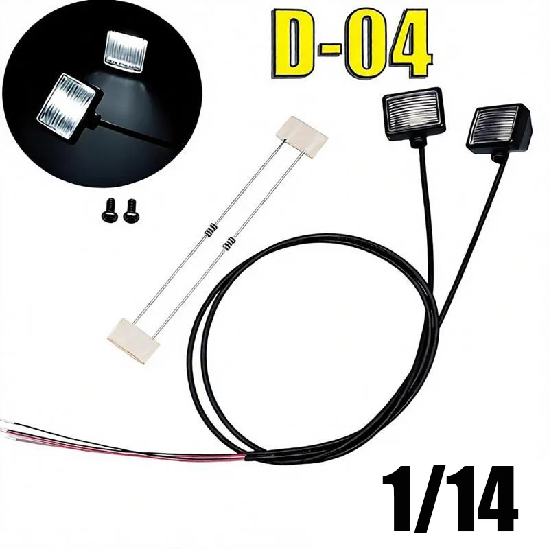 Simulation LED 3V Spotlight for 1:14th Scale Tamiya RC Truck for SCANIA 770S R620 for VOLVO Arocs for MAN TGX Car