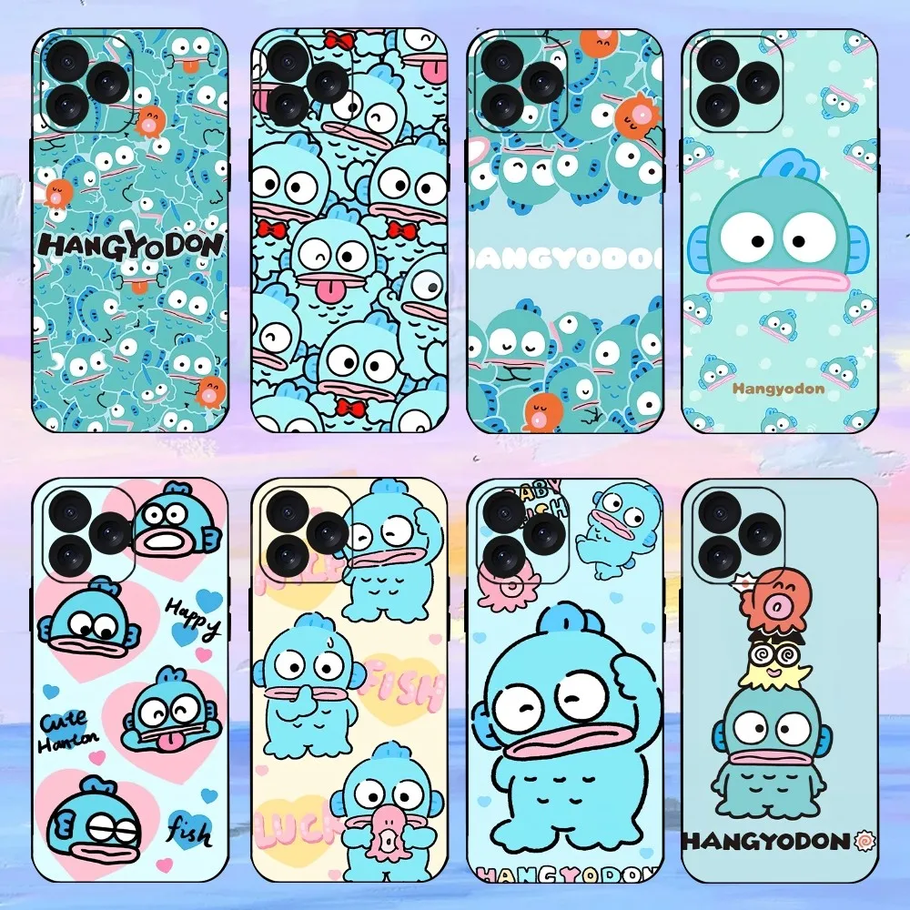 MINISO Sanrio half fish man Phone Case For iPhone 15 14 13 12 11 8 Mini Xr Xs X Xsmax Pro Max Plus Shell