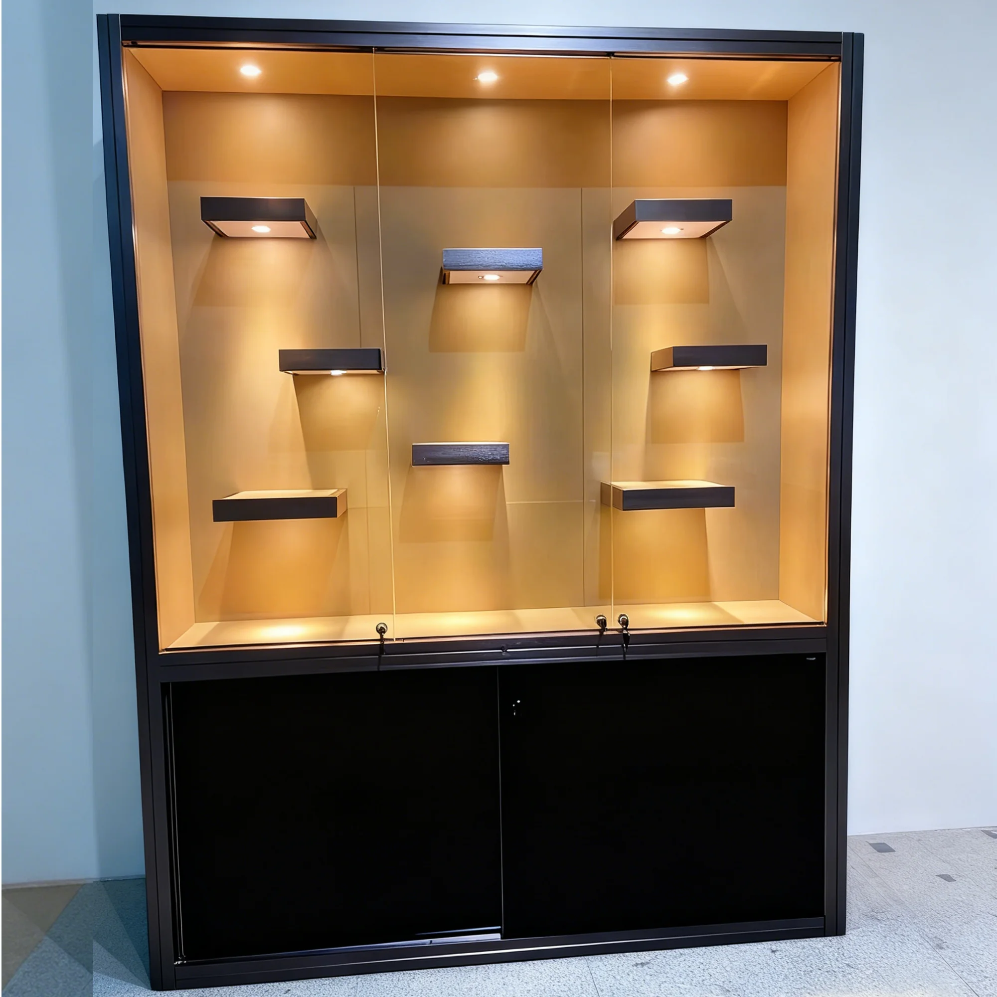 High End Jewelry & Handbag Display Cabinet with LED Lighting Eco-Friendly Fashionable Trade Show Stand for Retail Stores
