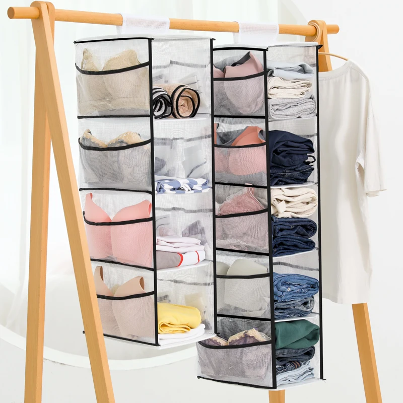 2/3/4/5 Layers Hanging Storage Bag Hangers Holder Portable Organizer Interlayer Type Clothes Wardrobe Closet Accessories Supply