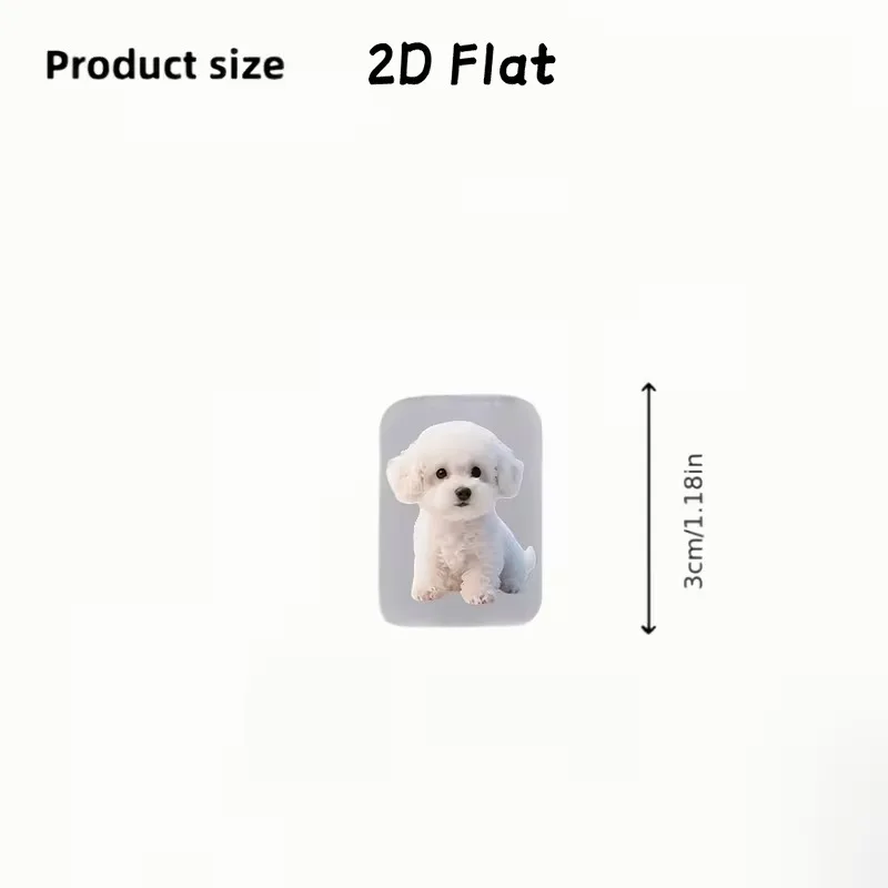 2D Flat Acrylic Data Cable Protective Cover Cute Cartoon White Dog Suitable for Type-C Mobile Data Cable Decoration Fun Gift