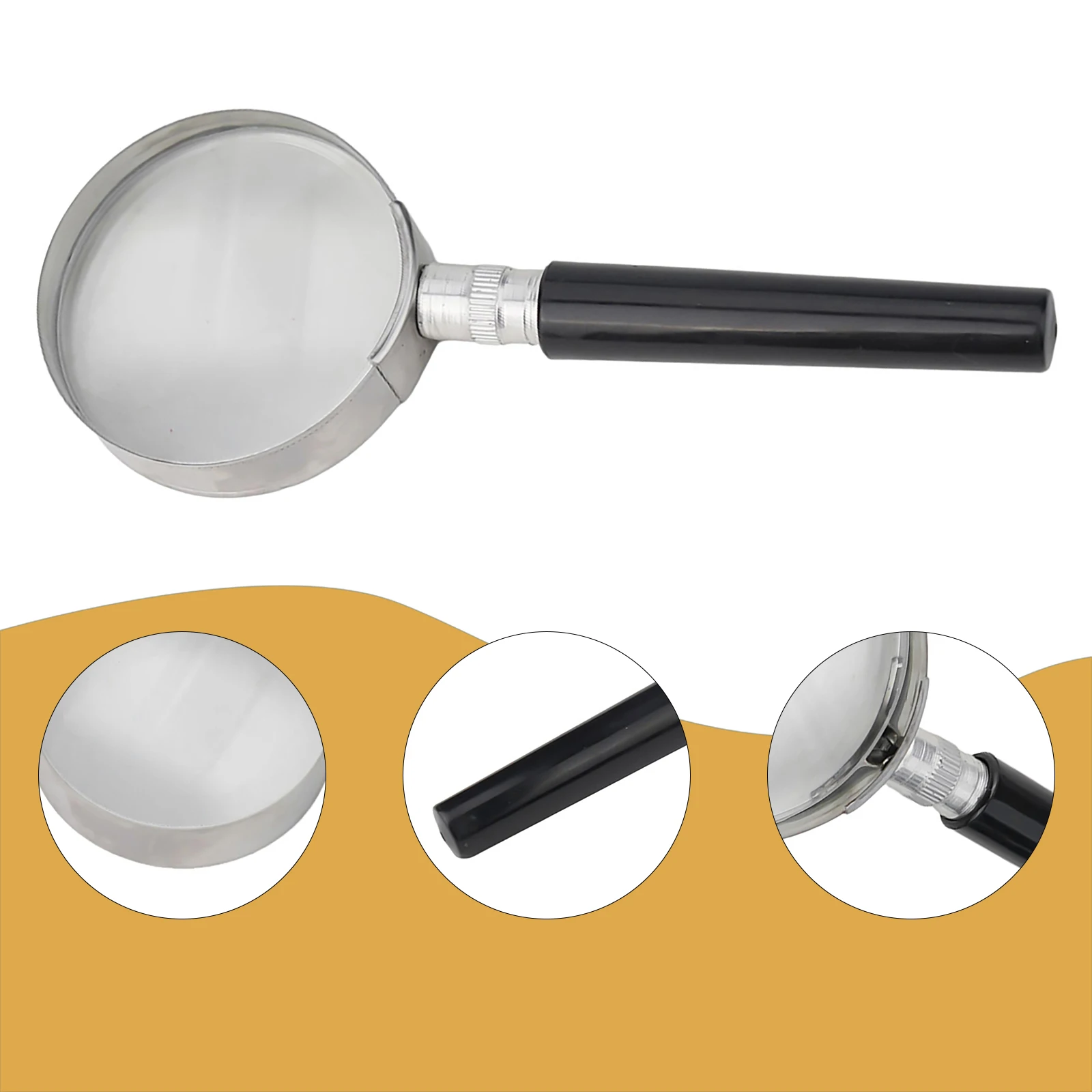 Neue praktische 1-teilige Lupe mit kompaktem Glasgriff, leichtgewichtige Handlupe mit 2-Zoll-Vergrößerung