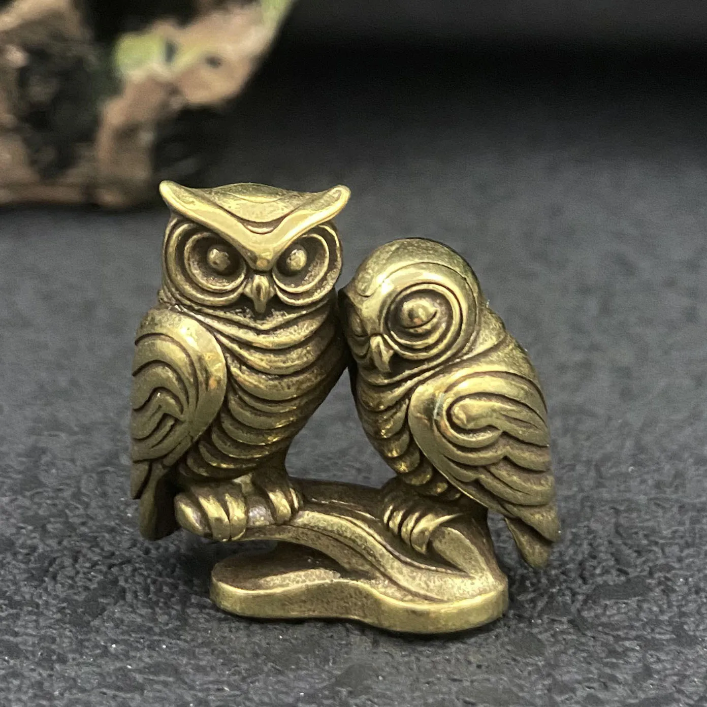 1/2 piece owl brass figurines solid ornaments home desktop office bookshelf decoration