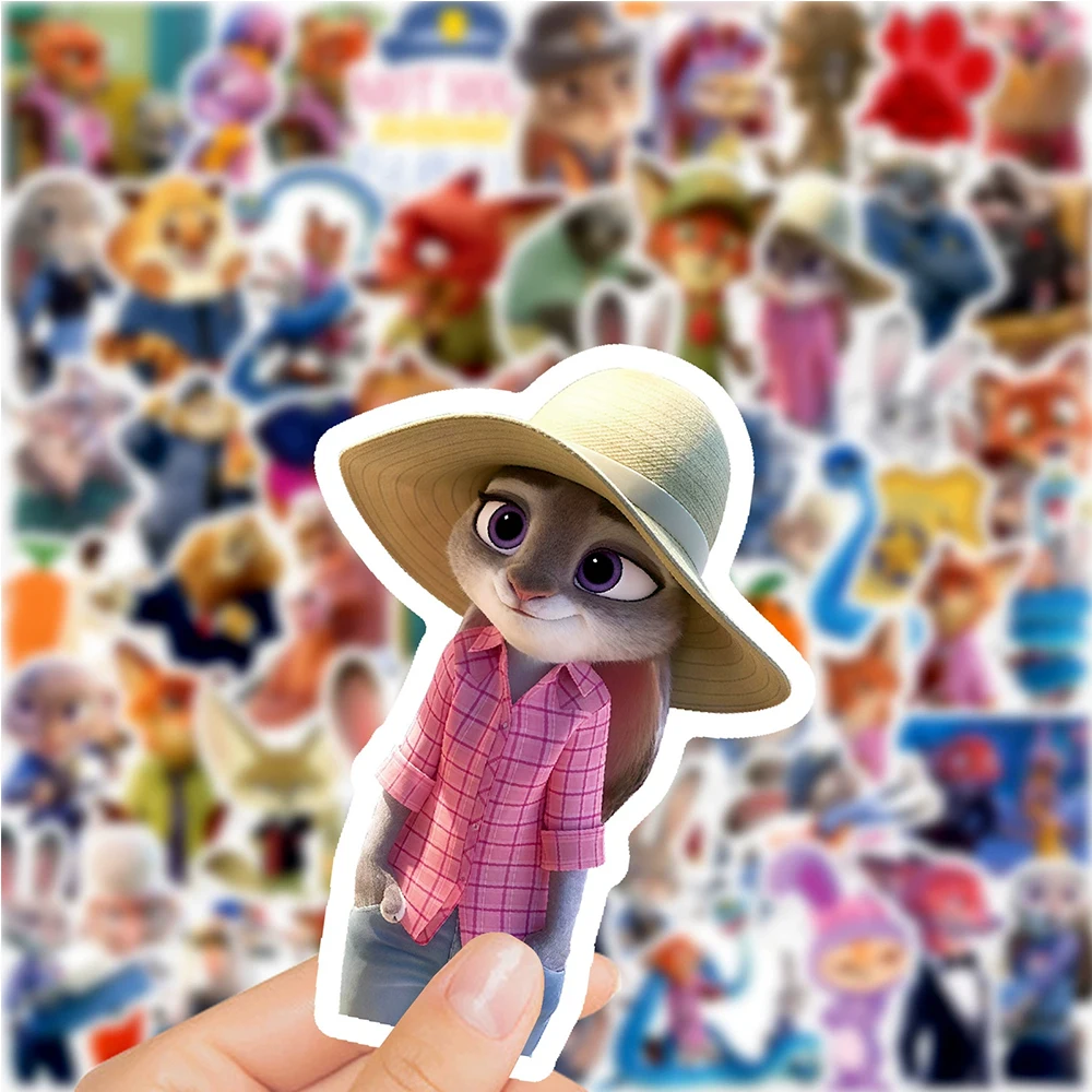 10/30/50 szt. Klasyczne naklejki z filmu Disneya Zootopia 2, urocze naklejki z królikiem Judy, lisem Nickiem, kreskówkowe naklejki DIY na bagaż, telefon, naklejki anime, zabawka