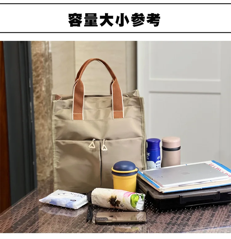 Multifunctional Handheld File Bag with Multiple Pockets, Large Capacity Backpack for Students, Lunchbox Bag Mommy Supplies