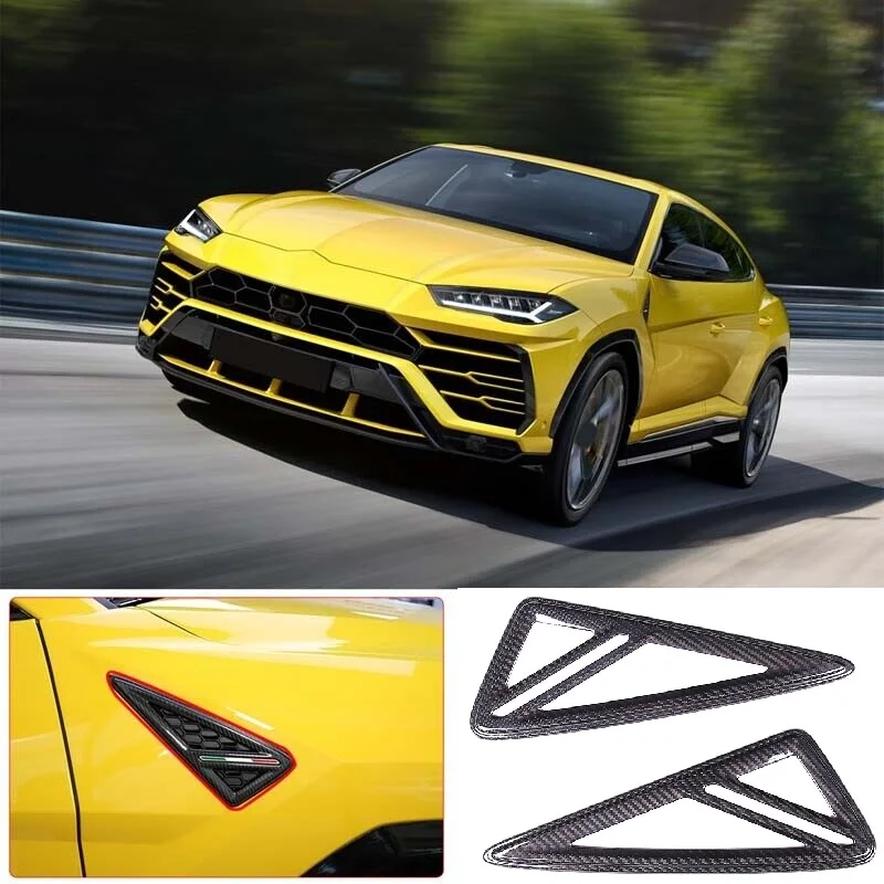 

Real Dry Carbon Fiber Car Side Fender Vent Cover Decorate Trim Car Exterior Accessories For Lamborghini URUS 2018-2021