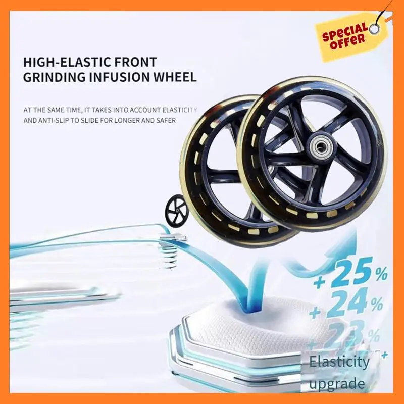 

AD08-2Pcs Scooter Wheel Roller Skates Wagon Cart Trolley Wheel 145Mm * 30Mm PU Silent Wheel Replacement Parts