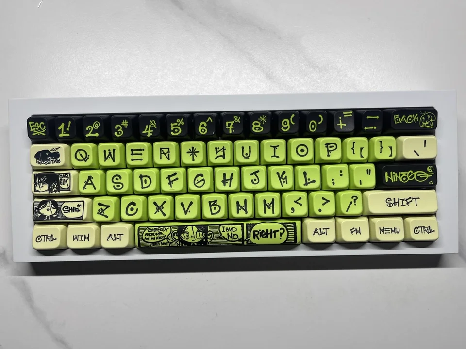 Graffiti Artist Theme Keycap Set Artist Co-branded PBT Keyboard Cap 135key MDA Profile Gaming Key Cap for Mechanical Keyboards