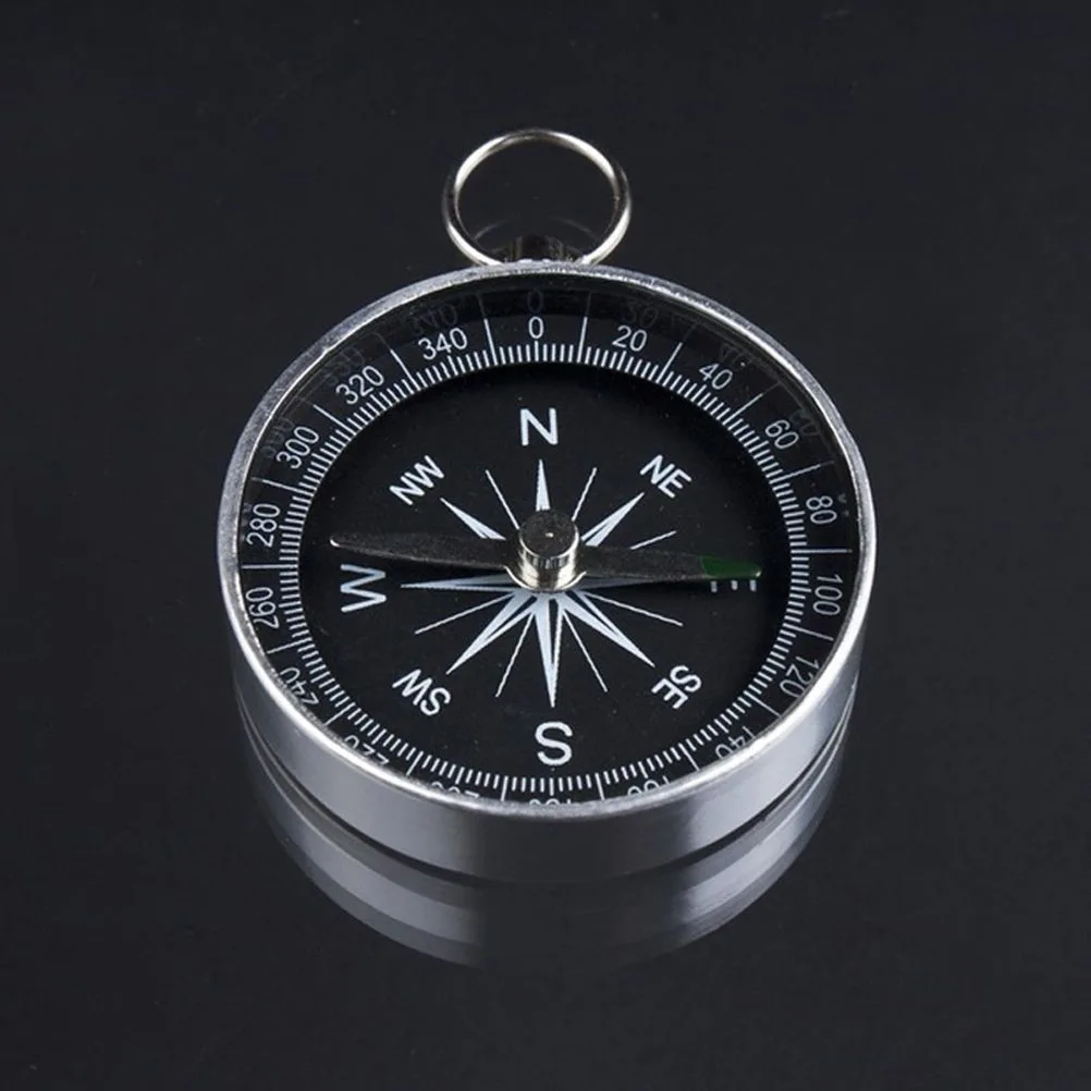 

2pcs Compass Keychain Metal Portable Outdoor Lightweight Aluminum Hanging Pendant For Camping Mountaineering Wear-Resistant
