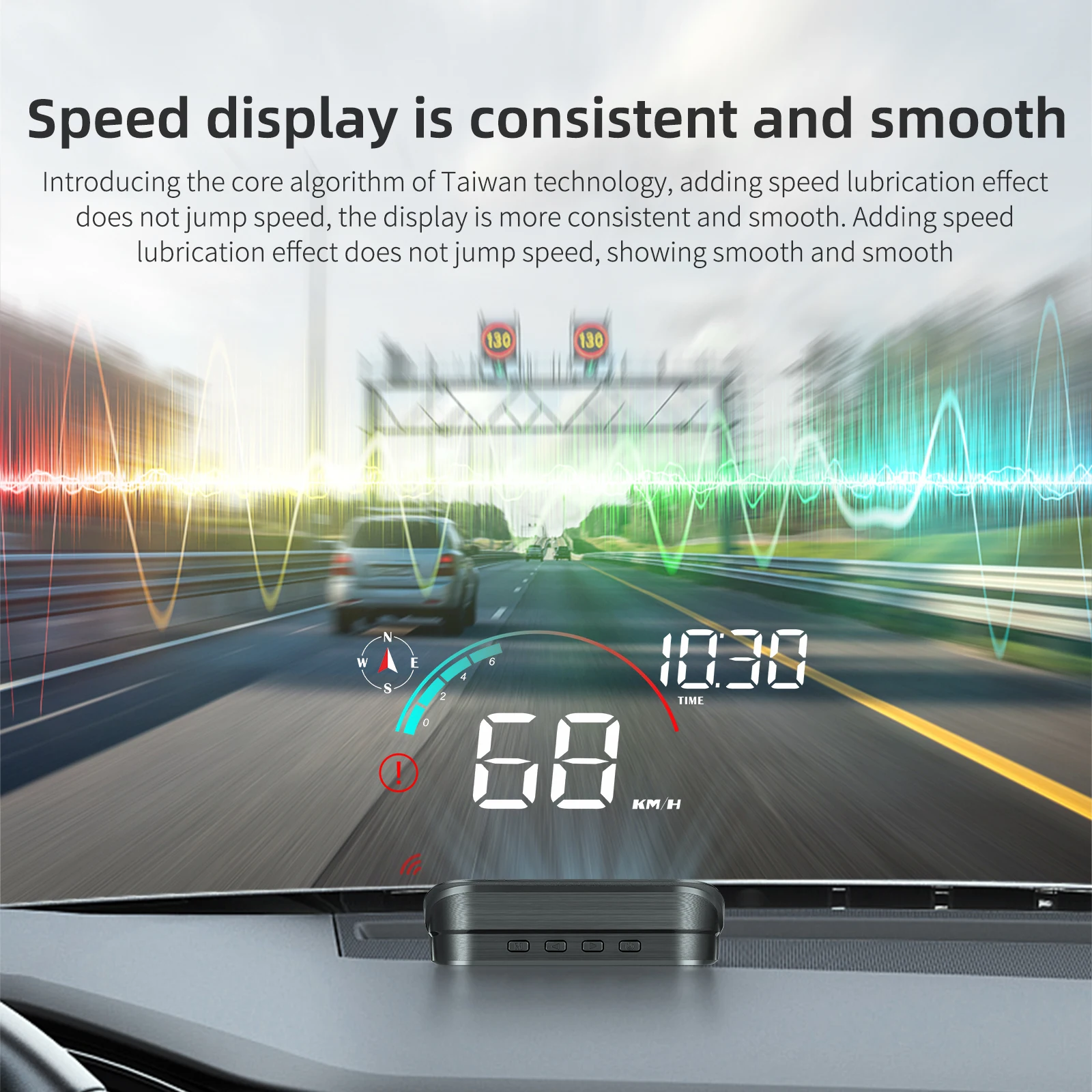 Windshield Projector M22 HUD Head Up Display, Digital GPS Speedometer Display Driving Time Distance and Compass, Overspeed alarm