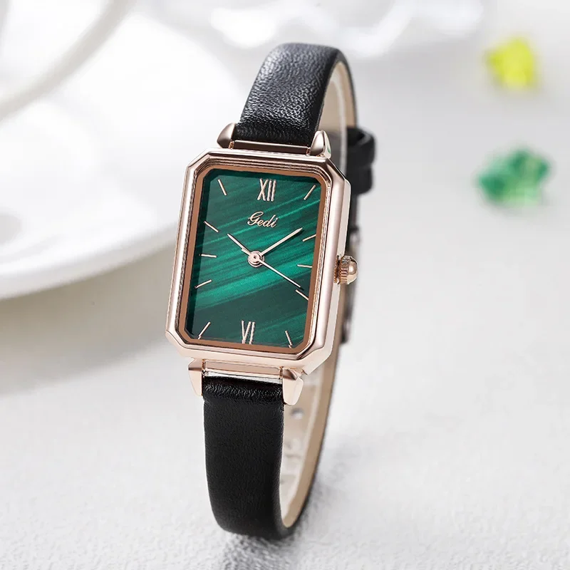 Novo relógio quadrado retro feminino pulseira de couro adequado como presente para mulheres elegante casual digital relógio feminino relogio feminino