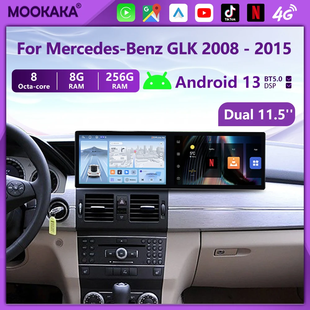 

For Mercedes-Benz GLK 2008 - 2016 NTG 4.0 System Android Auto Car Radio Multimedia Wireless CarPlay Navigation GPS WIFI NO 2DIN